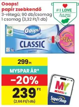 Spar Market Ooops! papír zsebkendő ajánlat