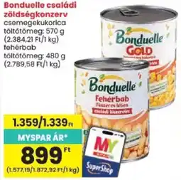 Spar Bonduelle családi zöldségkonzerv ajánlat