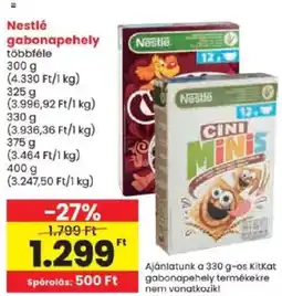 Spar Nestlé gabonapehely ajánlat