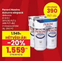 Spar Peroni Nastro Azzurro sörpack ajánlat