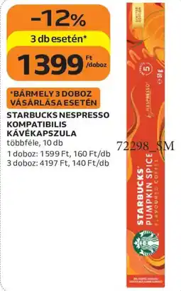 Auchan starbucks nespresso kompatibilis kávékapszula ajánlat