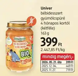 DM Univer bébidesszert gyümölcs ajánlat