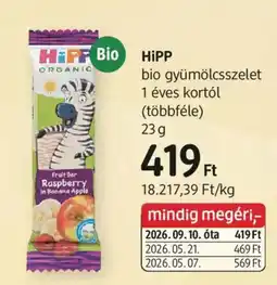 DM HiPP bio gyümölcsszelet ajánlat