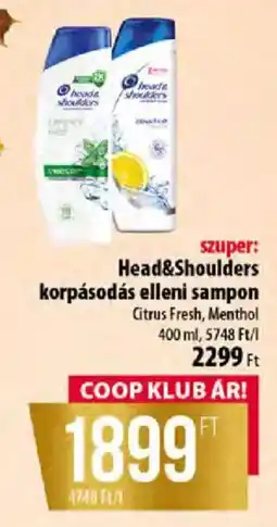 Coop head&shoulders korpásodás elleni sampon ajánlat