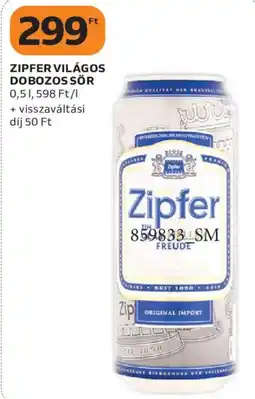 Auchan Zipfer világos dobozos sör ajánlat