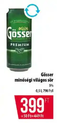 Coop Gösser minőségi világos sör ajánlat