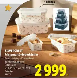 Lidl Silvercrest frissentartó-dobozkészlet ajánlat