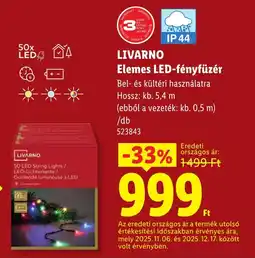 Lidl Livarno elemes led-fényfüzér ajánlat