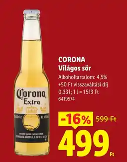 Lidl Corona világos sör ajánlat