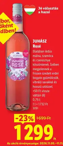 Lidl Juhász rosé ajánlat