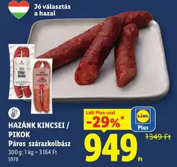 Lidl Hazánk kincsei / pikok páros szárakolbász ajánlat