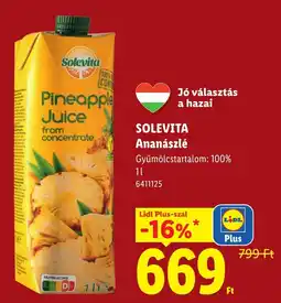 Lidl Solevita ananászlé ajánlat