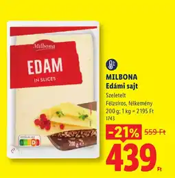 Lidl Milbona edámi sajt ajánlat