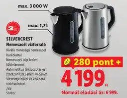 Lidl Silvercrest nemesacél vízforraló ajánlat