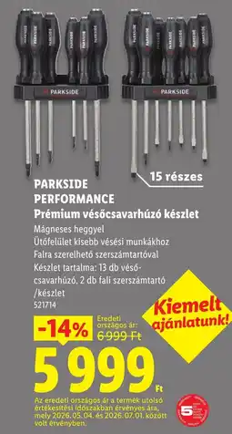 Lidl Parkside performance prémium vésőcsavarhúzó készlet ajánlat