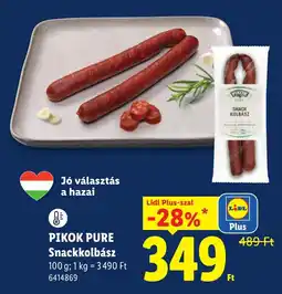 Lidl Pikok pure snackkolbász ajánlat