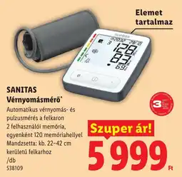 Lidl Sanitas vérnyomásmérő ajánlat