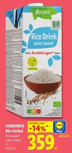 Lidl Vemondo bio rizsital ajánlat