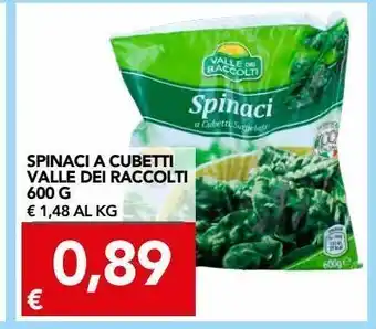 Spinaci a cubetti la valle dei raccolti 600 g
