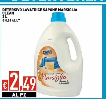 Detersivo lavatrice sapone marsiglia clean 3 l