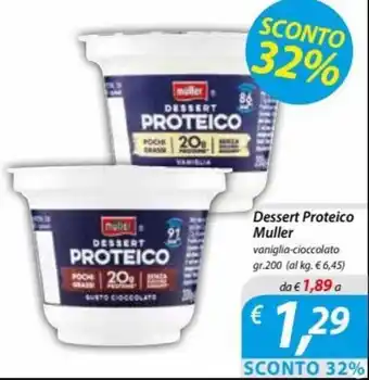 DiMeglio Müller Dessert Proteico vaniglia-cioccolato gr.200 offerta