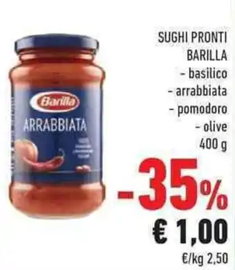 Barilla Sughi Pronti basilico-arrabbiata-pomodoro-olive 400 g