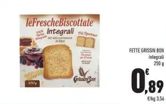 Conad City Fette Grissin Bon integrali 250 g offerta