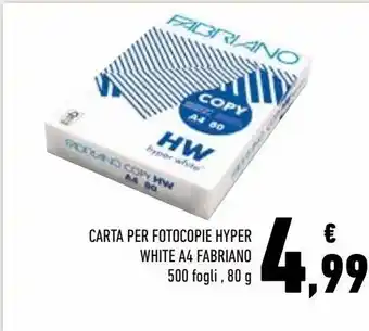 Conad Superstore Carta per fotocopie hyper white a4 fabriano offerta