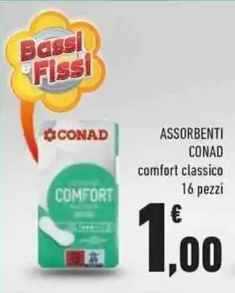 Conad City Conad Assorbenti comfort classico 16 pezzi offerta