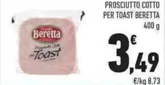 Conad City Beretta Prosciutto Cotto per Toast 400 g offerta