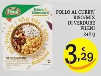 Conad City Fileni Pollo al Curry/Riso/Mix di Verdure 240 g offerta