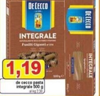 Pewex De Cecco pasta integrale 500 g offerta