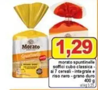 Pewex Morato spuntinelle soffici cubo classico - ai 7 cereali - integrale e riso nero - grano duro 400 g offerta