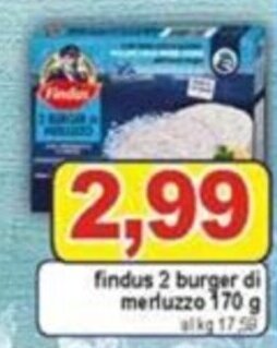 Pewex Findus 2 burger di merluzzo 170 g offerta