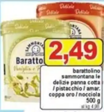 Pewex Barattolino sammontana le delizie panna cotta /pistacchio/amar. coppa oro/nocciola 500 g offerta