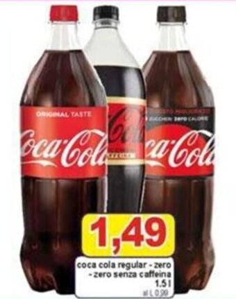 Coca Cola regular-zero-zero senza caffeina 1,5 l