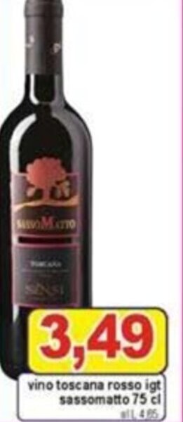 Pewex Vino Toscana rosso igt sassomatto 75 cl offerta