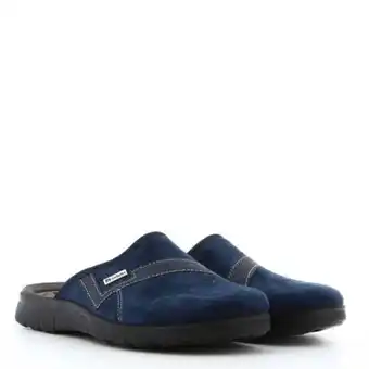 In blu - pantofole blu con morbido plantare in pelle imbottito