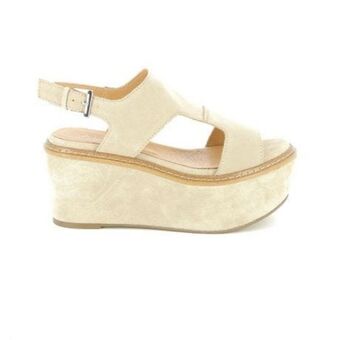 Sandali con zeppa in pelle