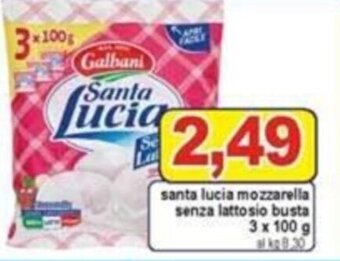Pewex Galbani Santa Lucia mozzarella senza lattosio busta 3 x 100 g offerta