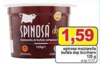 Pewex Spinosa mozzarella bufala dop bicchiere 125 g offerta