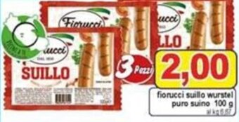 Pewex Fiorucci suillo würstel puro suino 100 g offerta