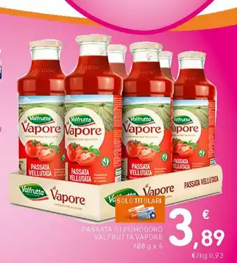Spazio Conad Valfrutta Passata di pomodoro vapore 700 g x 6 offerta