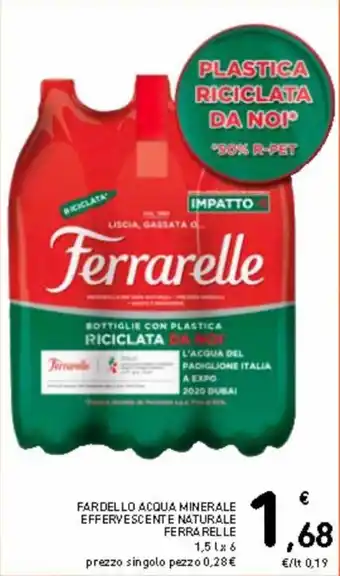 Spazio Conad Ferrarelle Fardello acqua minerale effervescente naturale 1,5 l x 6 offerta