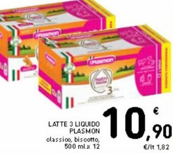 Spazio Conad Latte 3 liquido plasmon 500 ml x 12 offerta