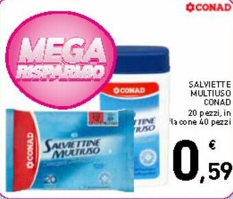 Spazio Conad Salviettine multiuso conad 20 pezzi, 40 pezzi offerta