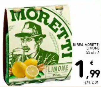 Spazio Conad Birra moretti limone 33 cl x 3 offerta