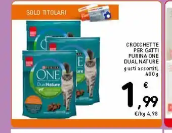 Spazio Conad Crocchette per gatti purina one dual nature offerta