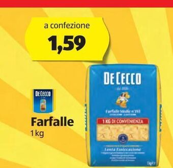 ALDI De cecco farfalle 1 kg offerta
