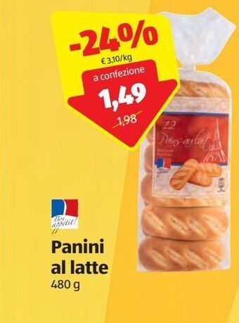 ALDI Panini al latte 480 g offerta